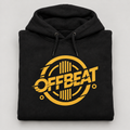 Offbeat signature black hoodie with gold logo